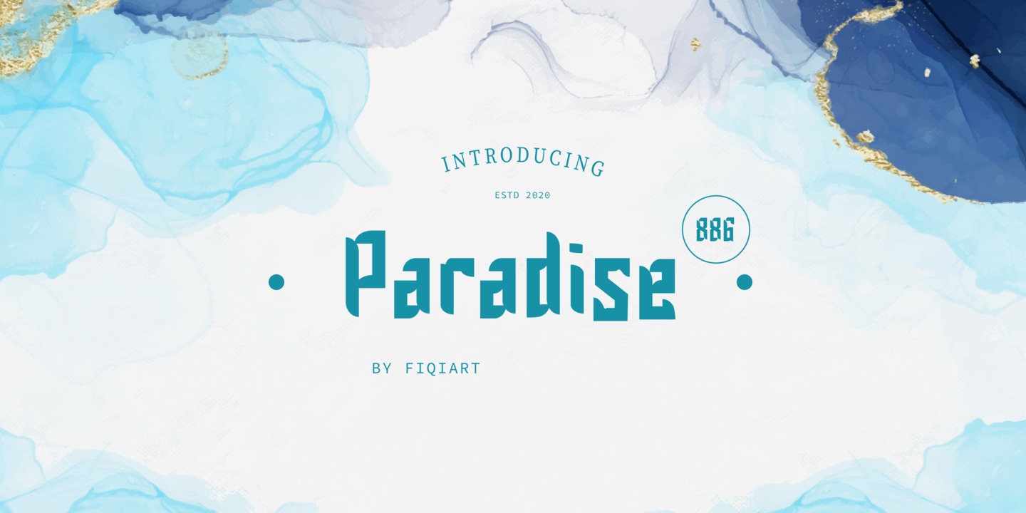 Przykład czcionki Paradise 886